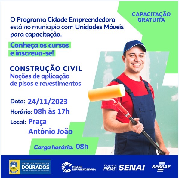 DOURADOS: Últimos dias para se inscrever nos cursos da área de construção civíl