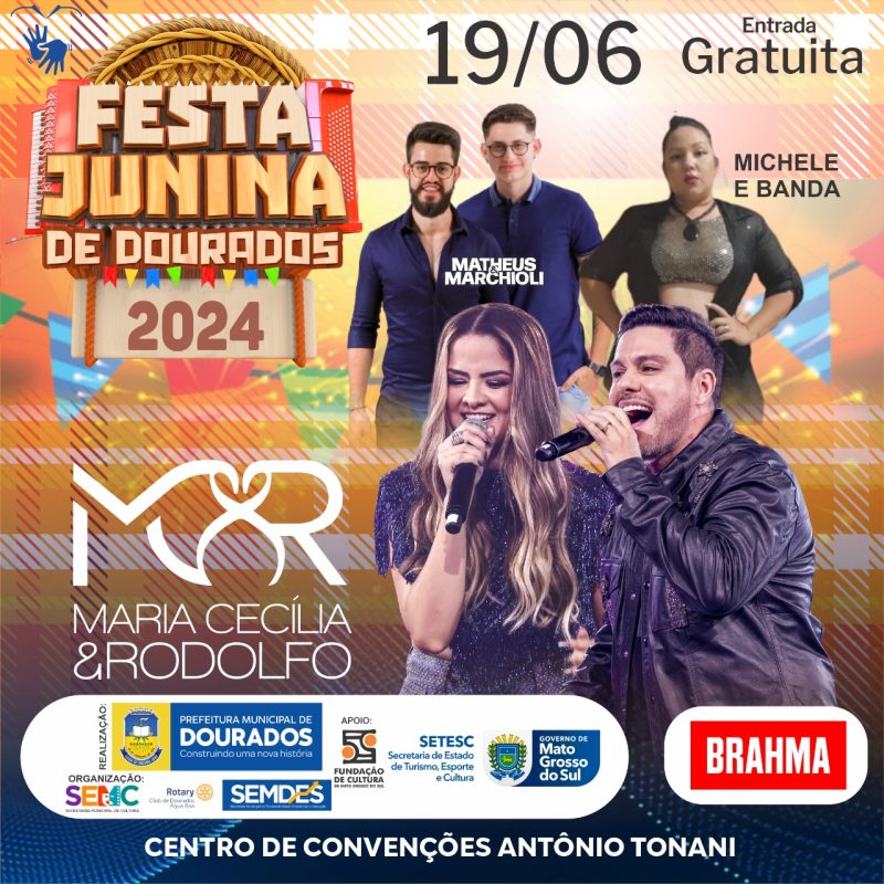 A celebração junina de Dourados inicia esta semana trazendo atrações musicais vindas de várias partes do país e da região