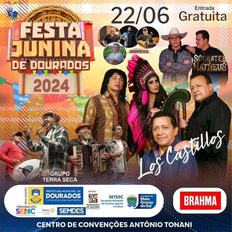 A celebração junina de Dourados inicia esta semana trazendo atrações musicais vindas de várias partes do país e da região