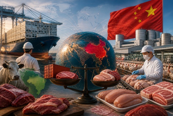 China amplia produção de carnes e eleva concorrência com exportadores como o Brasil